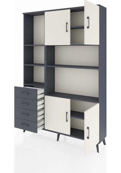Arges Dolap 8 Raflı 4 Çekmeceli 4 Kapaklı 132x30x195 Antrasit-aytaşı/antrasit Aytası/antrasıt Arges Dolap 8 Raflı 4 Çekmeceli 4 Kapaklı 132x30x195 Antrasit-aytaşı/antrasit Aytası/antrasıt