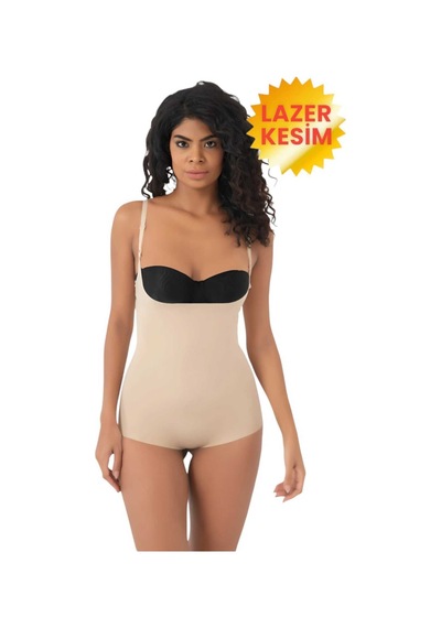 Uniquetrenders Kadın Lazer Kesim Ve Toparlayıcı Göğüs Altı Askılı Body Korse 3'lü Set Ten Rengi