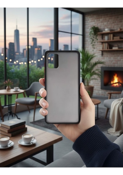 Oppo A92 / Oppo A72 / Oppo A52 Kılıf Fri Mat Yüzey Renkli Kenar Kılıf Siyah
