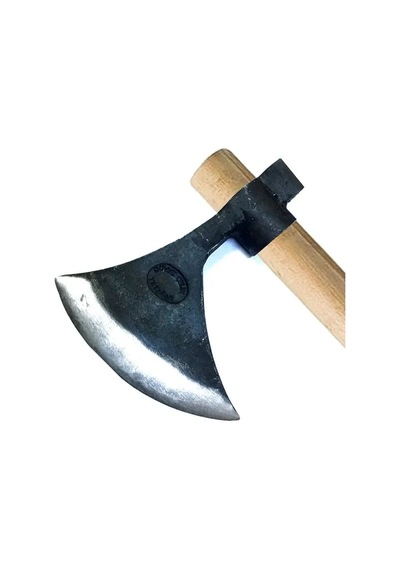 Keserli Saplı Büyük Ay Balta 90 Cm - Dövme Çelikten Beyaz