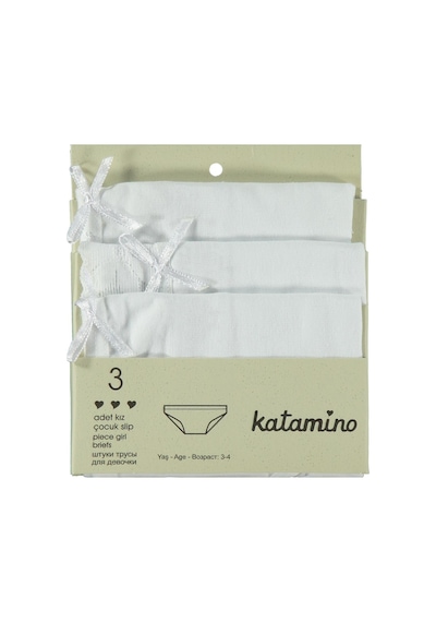 Artı Çorap Classic 3'lü Kız Slip Set - Beyaz