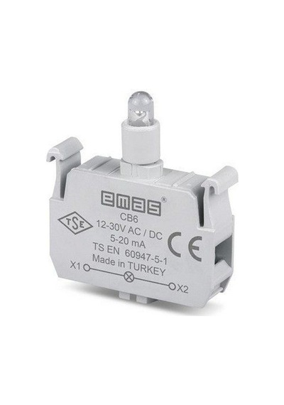 Emas Cb6 C Sinyal Kırmızı Led Butonluk 12-30 V Ac/dc