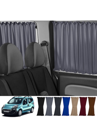 Pandami Citroen Nemo 2007-2015 Uyumlu Gri Raylı Oto Perde Takımı