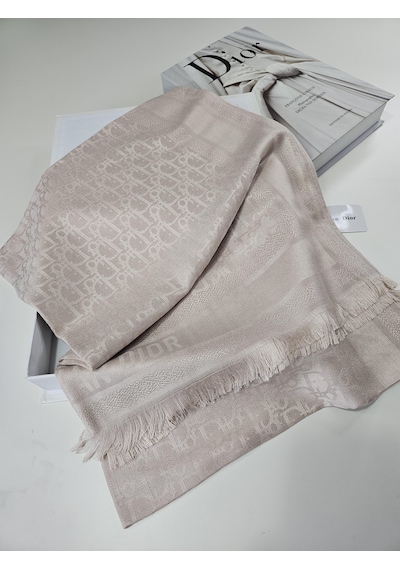 Cd Desen Kaşmir İpek Şal Silk Scarfs Hijab İthal Ürün Pudra