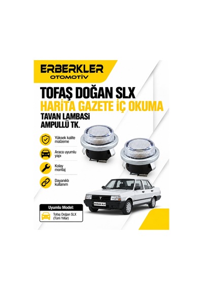 Tofaş Doğan Slx Harita Gazete Iç Okuma Tavan Lambası Ampullü Tk. - Erb1146