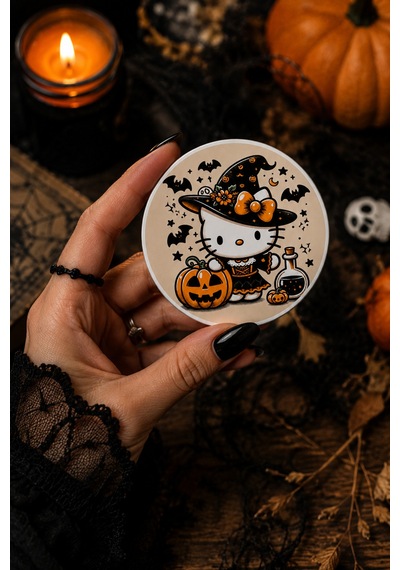 Mashspot Halloween 4'lü 58 Mm Rozet Seti 2 Cadılar Bayramı Temalı Kawaii Kedi Hayalet Rozet Çanta Mont Ceket Aksesuarı Çok Renkli