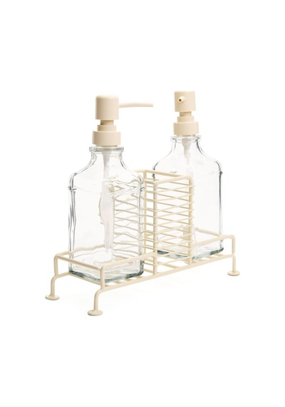 Stantlı Sıvı Sabunluk - Krem / Şeffaf - 500 Ml Çok Renkli