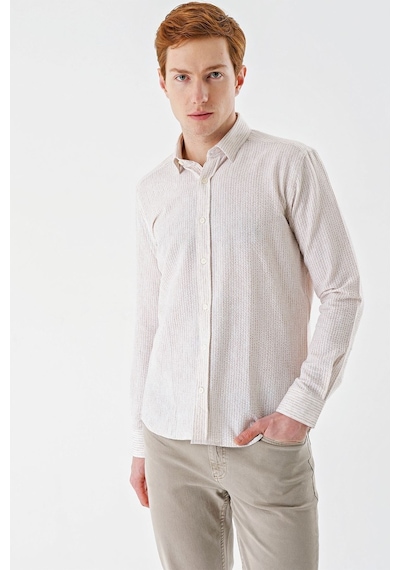 İmza Bej Uzun Kollu Çizgili Biritli Yaka Pamuklu Likralı Casual Slim Fit Dar Kesim Gömlek 1004240233-bej Bej İmza Bej Uzun Kollu Çizgili Biritli Yaka Pamuklu Likralı Casual Slim Fit Dar Kesim Gömlek 1004240233-bej Bej