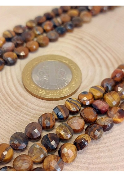 Kaplan Gözü Taşı Yassı Faset Kesim Dizi 6x4mm