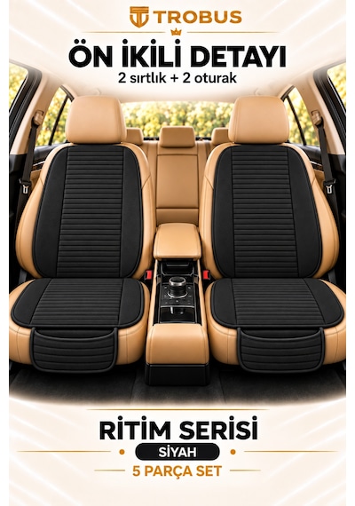 Trobus Ritim Nissan Qashqai 2007-2013 Baby Face 5'li Koltuk Minderi Siyah