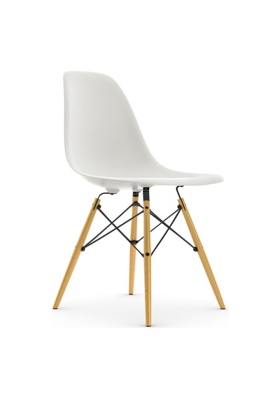 Vitra Eames Plastik Yan Sandalye, Charles & Ray Eames Ahşap Ayaklı Ikonik Tasarım Beyaz