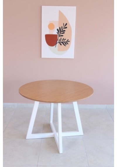 BAMBU Renk Yuvarlak Yemek Masası, Modern BAMBU MDF  Yemek Masası,