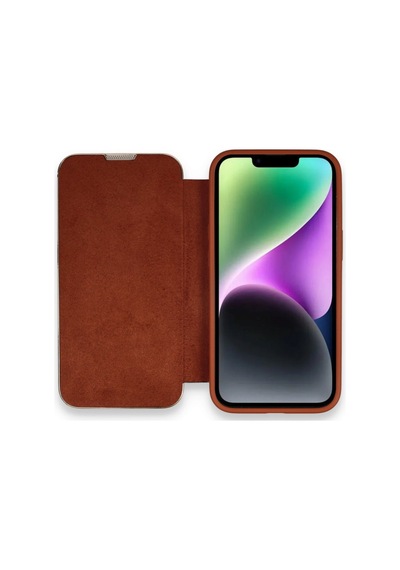 İphone 13 Pro Max Kılıf Dolpin Kapaklı - Kahverengi