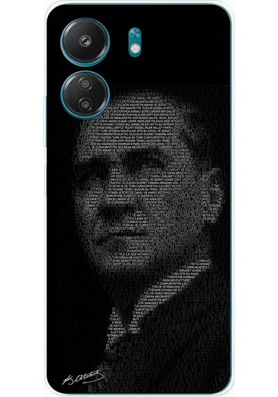 Redmi 13c Uyumlu Gençliğe Hitabe Yazılı Atatürk Silüeti Baskılı Silikon Kılıf Renkli