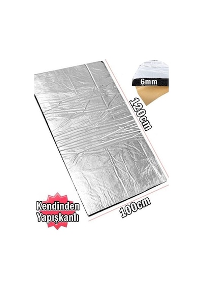 Kendinden Yapışkanlı Alüminyum Folyolu Kaput Altı İzolasyon 120 x 100 Cm 6 Mm