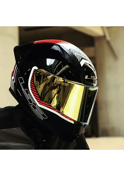 Sarı Cam + Ls2 Rapid 2 Race Extra Kask Beyaz - Kırmızı