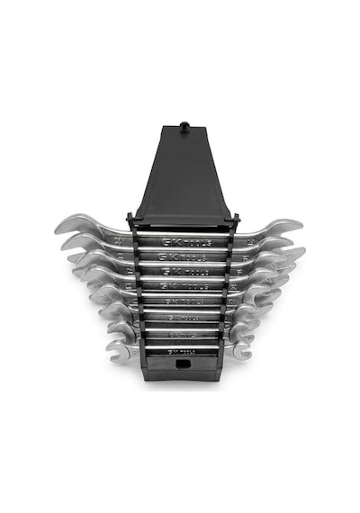 Proalet Gk Tools 1. Kalite Krom Vanadyum Açık Ağız Anahtar Takımı 8 Parça 6-22 Mm , İki Ağızlı Paslanmaz El Aletleri Seti, Özel Taşıma Standlı İki Yönlü Somun Sıkma Ve Sökme Seti