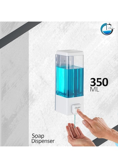 8 Adet Duvara Monte Sıvı Sabunluk Şampuan Dispenseri. Hem Vidalı Hem Yapışkanlı Montaj D-1 Beyaz