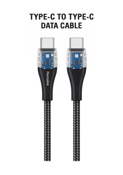 Ferro Reshurk Re-099 Type-c & Type-c Silikon Uclu Ledli 1000cm 60w Hızlı Data - Şarj Hasır Kablo