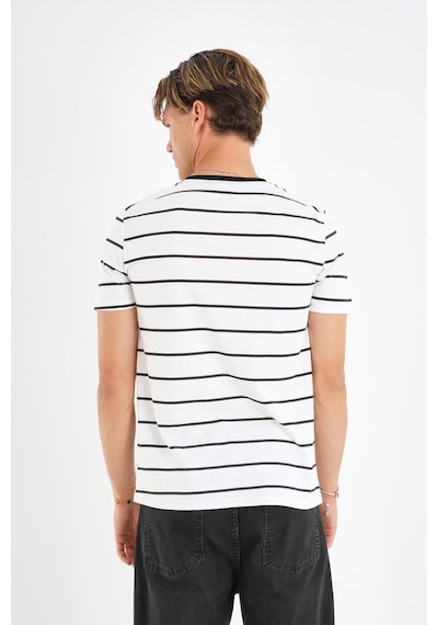 Alexander Gardi Alexandergardı V Yaka Çizgili T-shirt Lacivert