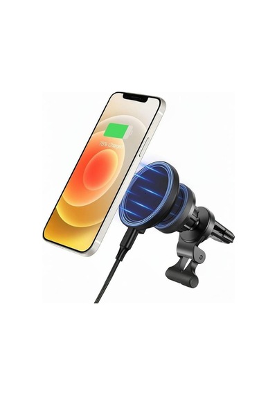 Halolock 15w Mini Magsafe Şarj Cihazı + Araç Tutucu - Siyah