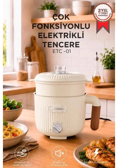 Delux Serisi Torima Çok Fonksiyonlu Elektrikli Tencere Etc01 1.6l Yemek Aracı Cihazlar Pişirici