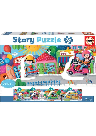 Educa 26 Parça Şehirdeki Araçlar Hikaye Puzzle - Panoramik - 3-5 Yaş 1 Adet