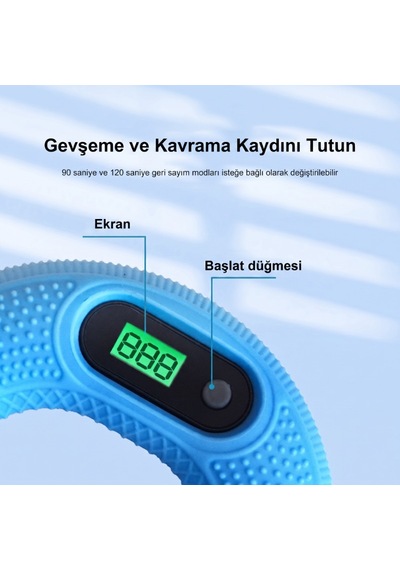 Sayaçlı El Güçlendirme Halkası - Akıllı Egzersiz Aleti - 30 Lb Sarı