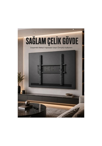 Büyük Ekran Tv Duvar Askısı 50-95 İnç Dayanıklı Sabit Askı Aparatı Kolay Kurulum Sarı