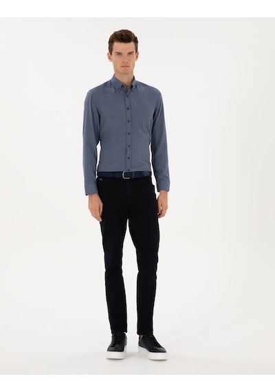 Pierre Cardin Erkek Koyu Mavi Gömlek Desenli 50316751-vr032 Koyu Mavi