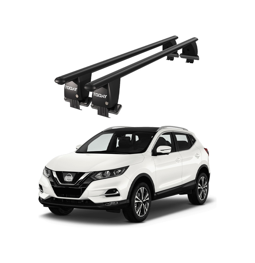 Royal Nissan Qashqai 2017 - 2021 Uyumlu Siyah Kilitli Ara Atkı Port Bagaj Tavan Barı