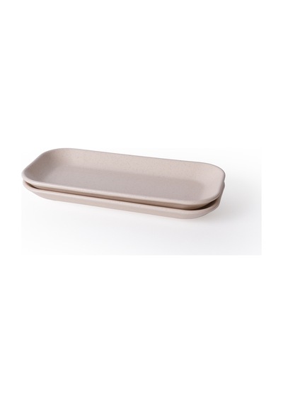Keramika Mat Krem Pergamon Kayık Tabak 26 Cm 2 Adet 040