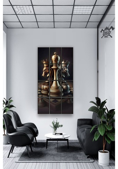 12 Parça Satranç Çerçeve Görünümlü Mdf Tablo Duvar Süsü Hediyelik Eşya 45cm X 85cm Renkli - 602526223 Renkli 12 Parça Satranç Çerçeve Görünümlü Mdf Tablo Duvar Süsü Hediyelik Eşya 45cm X 85cm Renkli - 602526223 Renkli