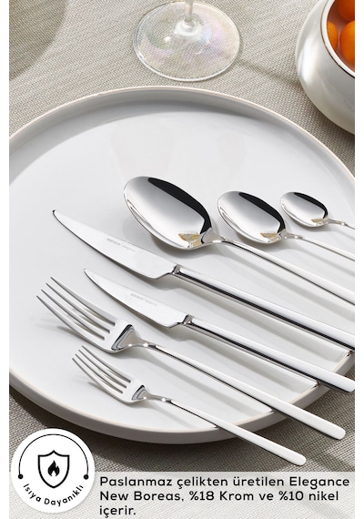 Karaca  Elegance New Boreas Platin 12 Kişilik 84 Parça Çatal Kaşık Bıçak Takımı