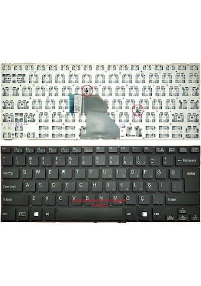Sony Uyumlu Vaio Svf14323Clw, Svf14325Cxb Klavye Tuş Takımı Tr Q Siyah