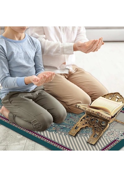 Ravabi Rug Araç İçi Ve İşyeri İçin Deri Tabanlı Namazlık, Çantalı Hediyelik Seyahat Seccadesi 70x110cm 21231020