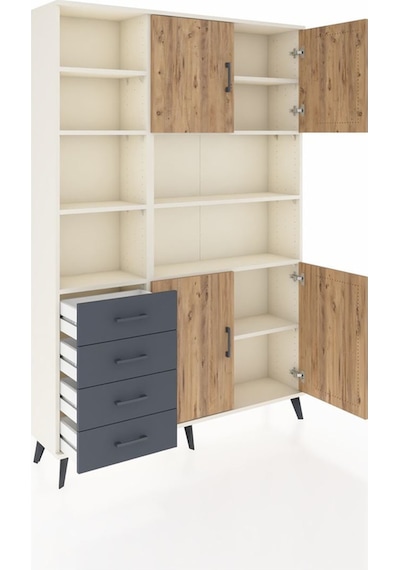 Arges Dolap 9 Raflı 4 Çekmeceli 4 Kapaklı 132x30x195 Aytaşı-çam/antrasit Atlas Çam/antrasıt Arges Dolap 9 Raflı 4 Çekmeceli 4 Kapaklı 132x30x195 Aytaşı-çam/antrasit Atlas Çam/antrasıt