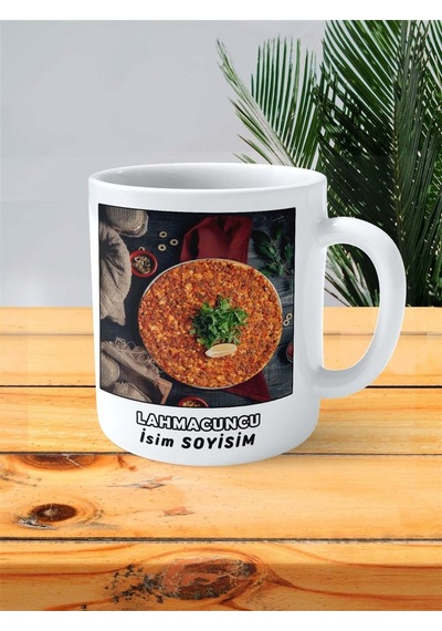 Lahmacuncu Meslek Baskılı Kupa Bardak Çift Taraflı Baskı Kişiye Özel Model Çok Renkli