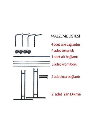 Uzmangrupraf Uzman Grup Raf V Ayarlı Stand-Etek-Elbise-Pantolon-Tişört Askılık Siyah