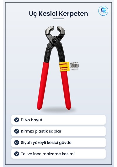 Kerpeten No Kırmızı Saplı Uç Kesici Tel Kesme Pensesi Hırdavat El