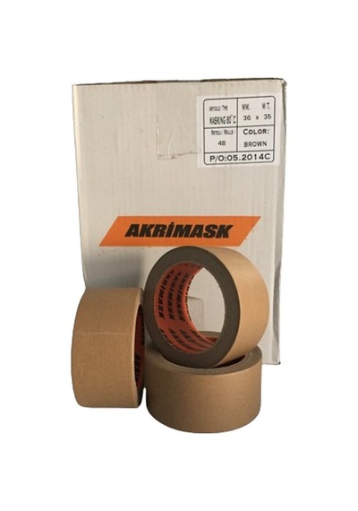 Akrimask Maskeleme Bandı 36mmx35mt Kahverengi 1 Koli 48 Adet