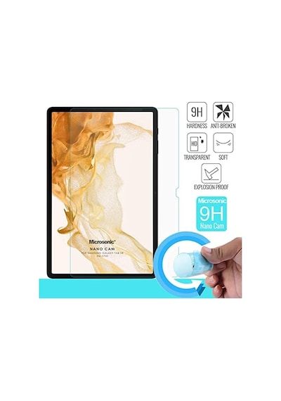 Galaxy Tab S9 X710 Nano Glass Cam Ekran Koruyucu Galaxy Tab S9 X710 İle Uyumlu Kılıf - Şeffaf