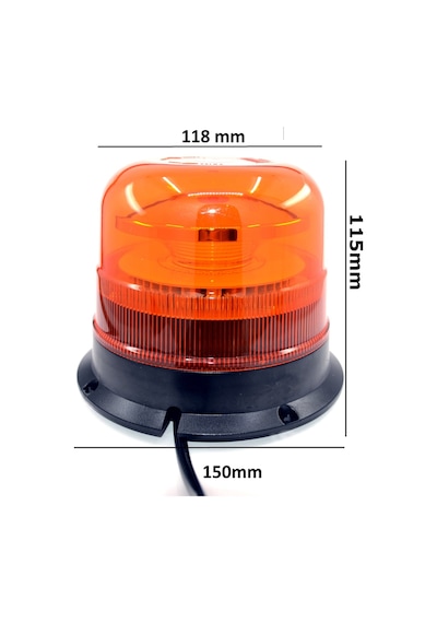 Turuncu Tepe Lamba Mıknatıslı 10 Çakar Fonksiyonlu 12v 24v Led