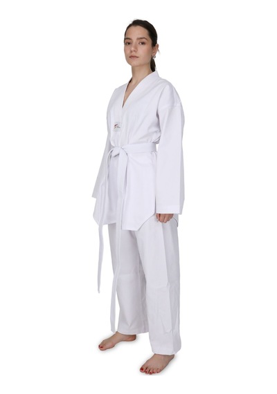 Beyaz Yaka Fitill Taekwondo Elbisesi 001