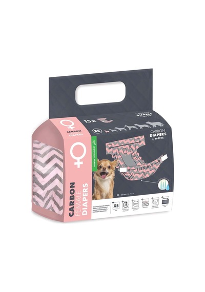 M-pets Carbonlu Dıapers Dişi Köpekler İçin Külot Xs 15li