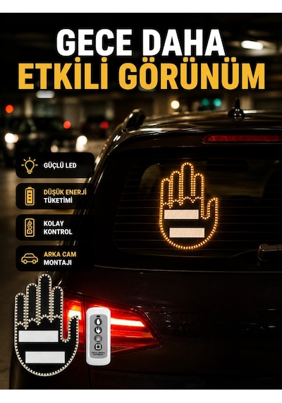 Mey İthalat A Kalite Uzaktan Kumandalı Led Park Uyarı Işığı El Figürlü Model