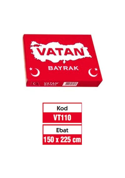 Vatan Bez Bayrak Türk Polyester 150X225 Vt110