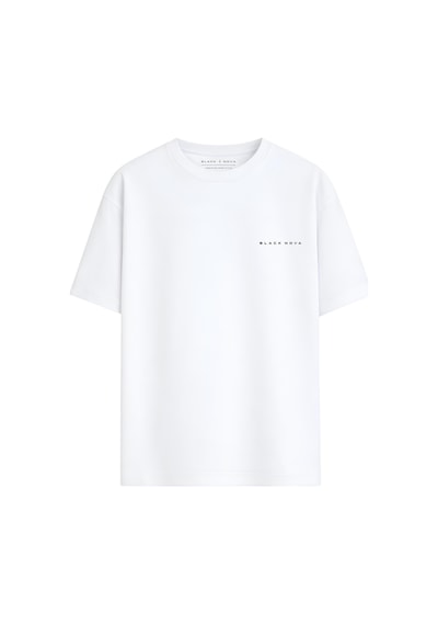 Black Nova Oversize Baskılı Unisex Tişört Built For Speed Beyaz