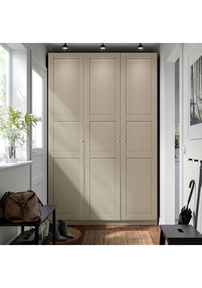 Ikea Gri Geniş Kapaklı Gardırop 150x58x236 Cm