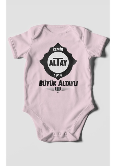Morivokids Büyük Altaylı Altayspor Kısa Kollu Bebek Body %100 Pamuk Bebe Pembe